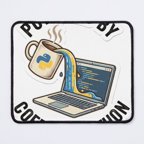 Item preview, Powered by Coffee and Python Programmer Design designed and sold by Purplippie.