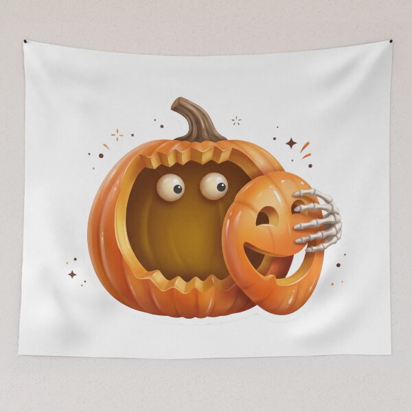 Item preview, Carved Pumpkin Lifting Face Mask Sticker | 3D Halloween Vinyl Decal designed and sold by Gurjeetpixelart.