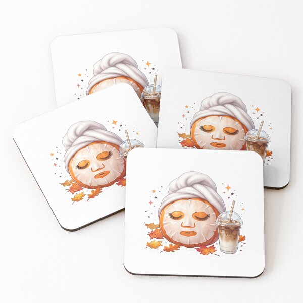 Item preview, Relaxing Spa Pumpkin with Iced Latte Sticker | 3D Fall Vinyl Decal designed and sold by Gurjeetpixelart.