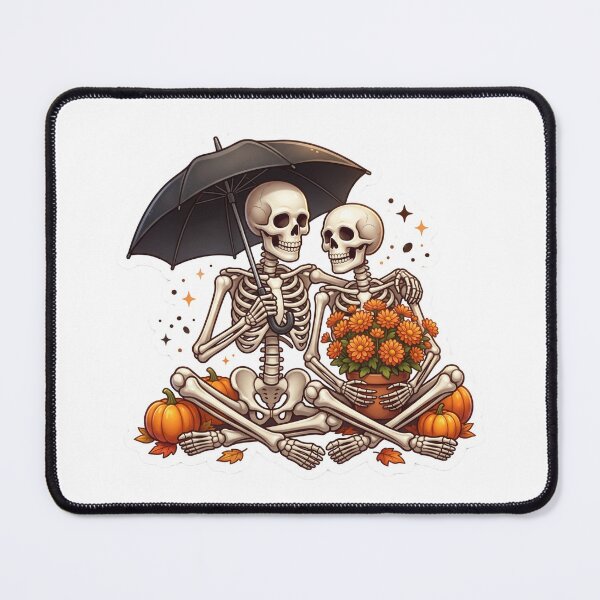 Item preview, Romantic Skeleton Couple Under Umbrella Sticker | 3D Halloween Vinyl Decal designed and sold by Gurjeetpixelart.