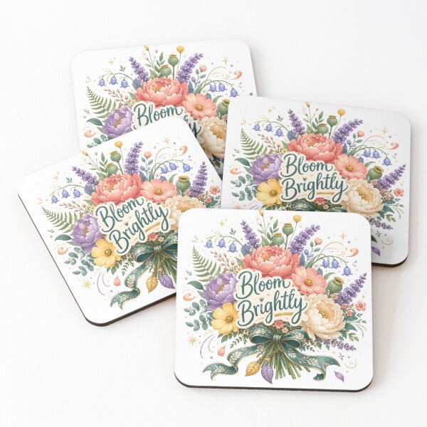 Item preview, Bloom Brightly Colorful Floral Bouquet Inspirational Cottagecore Art Design designed and sold by inkoutninja.