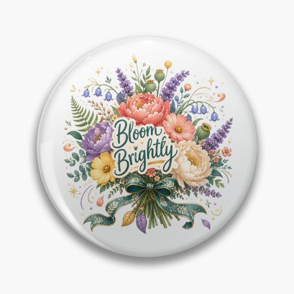 Item preview, Bloom Brightly Colorful Floral Bouquet Inspirational Cottagecore Art Design designed and sold by inkoutninja.