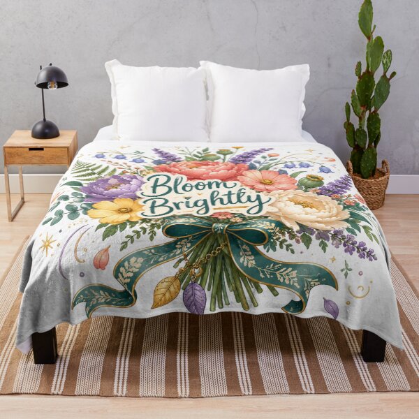 Item preview, Bloom Brightly Colorful Floral Bouquet Inspirational Cottagecore Art Design designed and sold by inkoutninja.