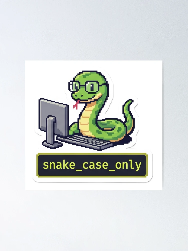Thumbnail 1 of 3, Poster, Cute Snake Case Only Pixel Python Sticker designed and sold by Purplippie.