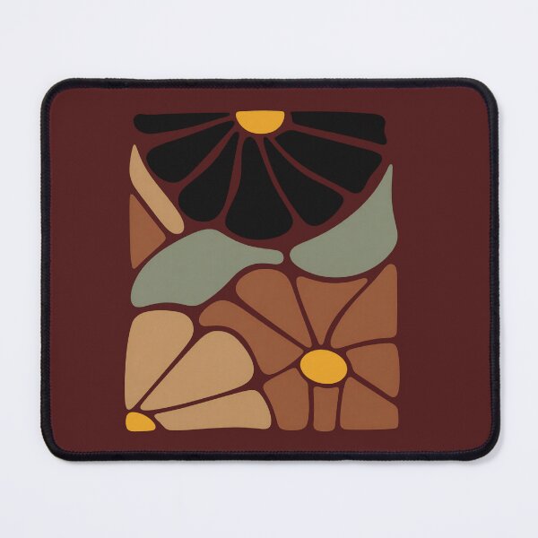Item preview, Boho Retro Floral Stained Glass - Earthy 70s Botanical Art designed and sold by IrhaArts.