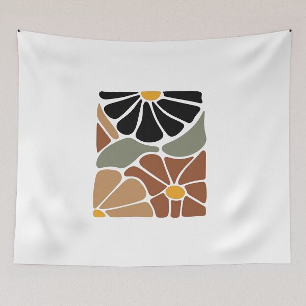 Item preview, Boho Retro Floral Stained Glass - Earthy 70s Botanical Art designed and sold by IrhaArts.