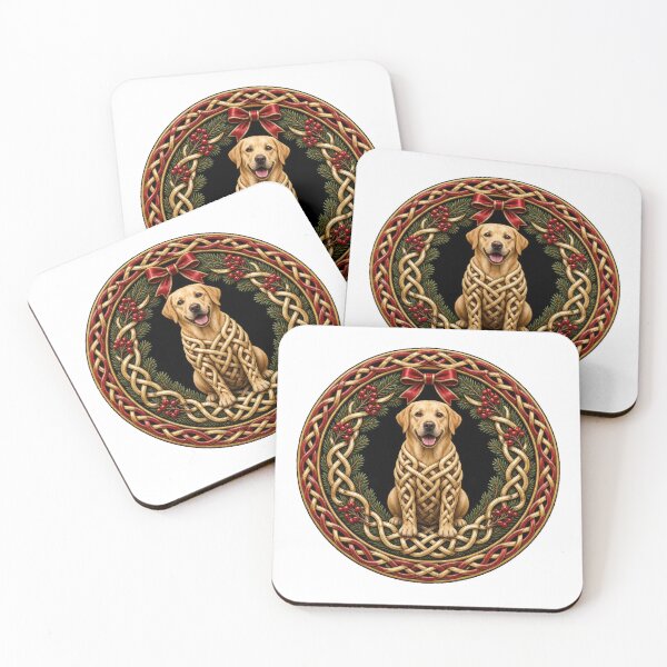 Item preview, Celtic Knot Christmas Wreath Labrador designed and sold by Freckled-Monkey.