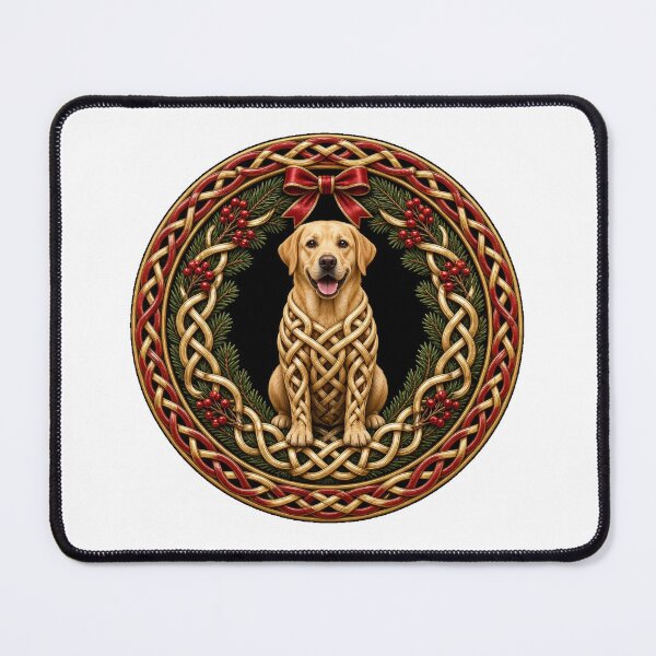 Item preview, Celtic Knot Christmas Wreath Labrador designed and sold by Freckled-Monkey.