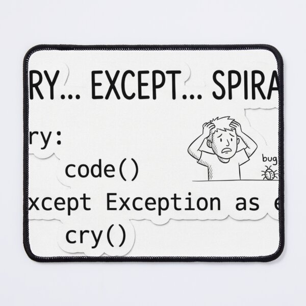 Item preview, Try Except Spiral Funny Python Developer Design designed and sold by Purplippie.