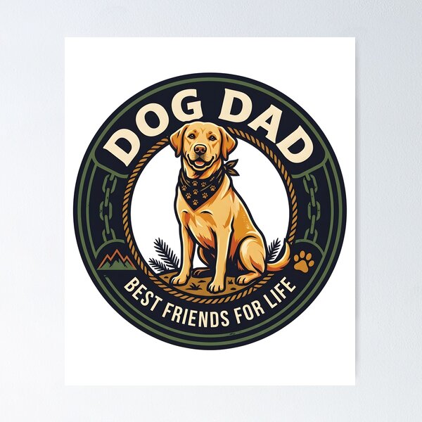 Item preview, Dog Dad Best Friends for Life – Vintage Dog Lover Graphic designed and sold by al21ex.