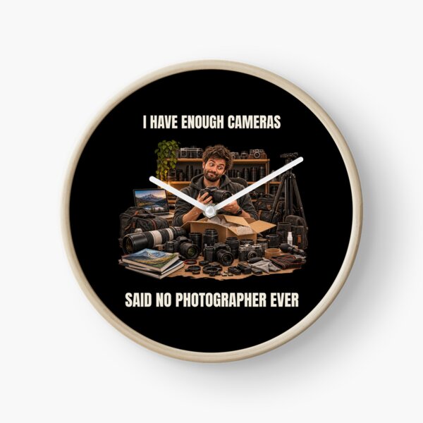 Item preview, I Have Enough Cameras – Funny Photography Humor designed and sold by GeekAnglerStore.