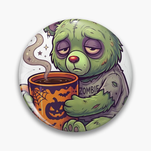 Item preview, Brain Dead But I Have Coffee Zombie Bear Halloween designed and sold by JunTheK.