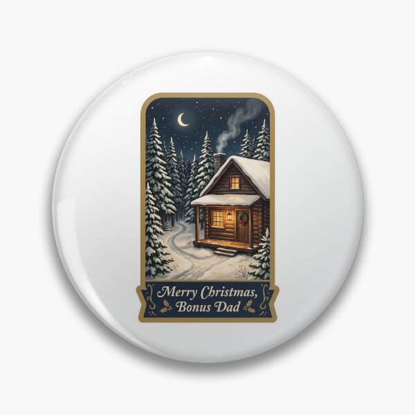 Item preview, Cozy Merry Christmas Bonus Dad Vintage Winter Cabin designed and sold by TheCalmEdit.