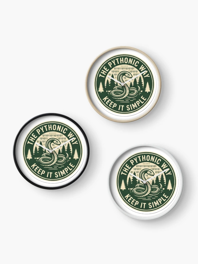 Thumbnail 3 of 4, Clock, The Pythonic Way Keep It Simple Design designed and sold by Purplippie.