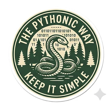 Artwork thumbnail, The Pythonic Way Keep It Simple Design by Purplippie