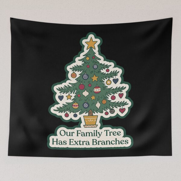 Item preview, Our Family Tree Has Extra Branches Christmas Sticker designed and sold by TheCalmEdit.