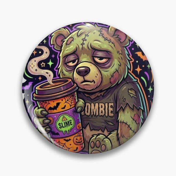 Item preview, Morning Zombie Coffee Bear Halloween Funny Meme designed and sold by JunTheK.