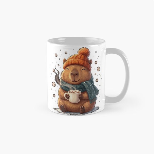 Item preview, Cosy Winter Capybara with Hot Chocolate Classic T-Shirt_631ea46a3b designed and sold by Pahagh19.