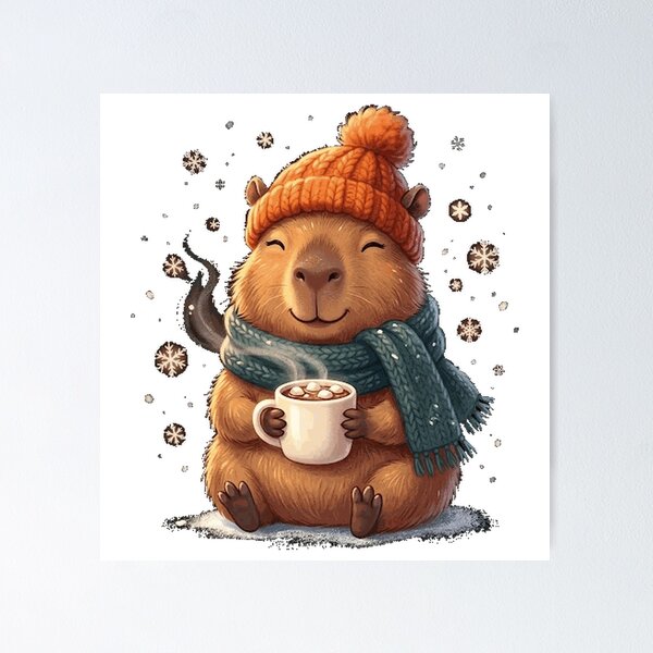 Item preview, Cosy Winter Capybara with Hot Chocolate Classic T-Shirt_631ea46a3b designed and sold by Pahagh19.