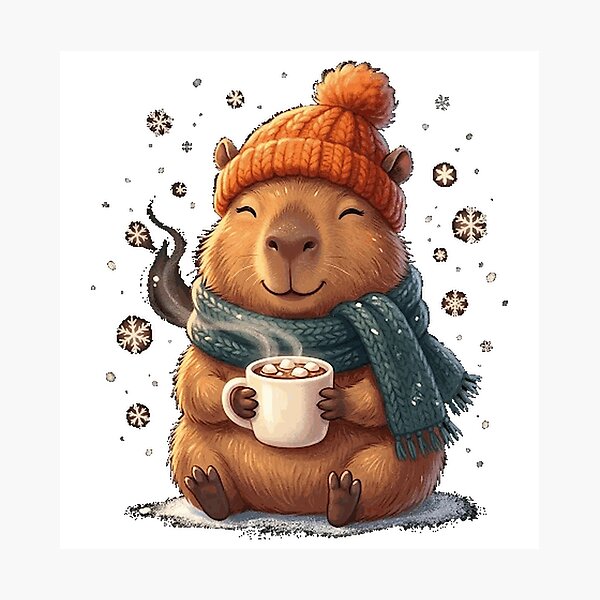 Item preview, Cosy Winter Capybara with Hot Chocolate Classic T-Shirt_631ea46a3b designed and sold by Pahagh19.