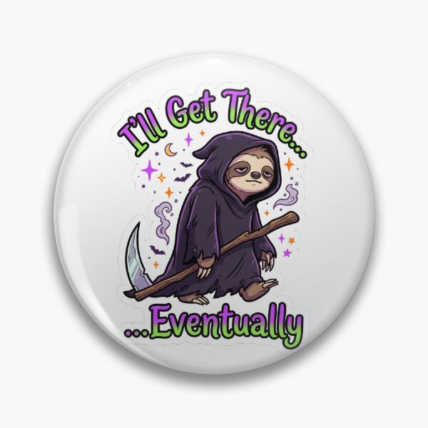 Item preview, Slow Grim Reaper Sloth Scythe Halloween Meme Decal designed and sold by JunTheK.