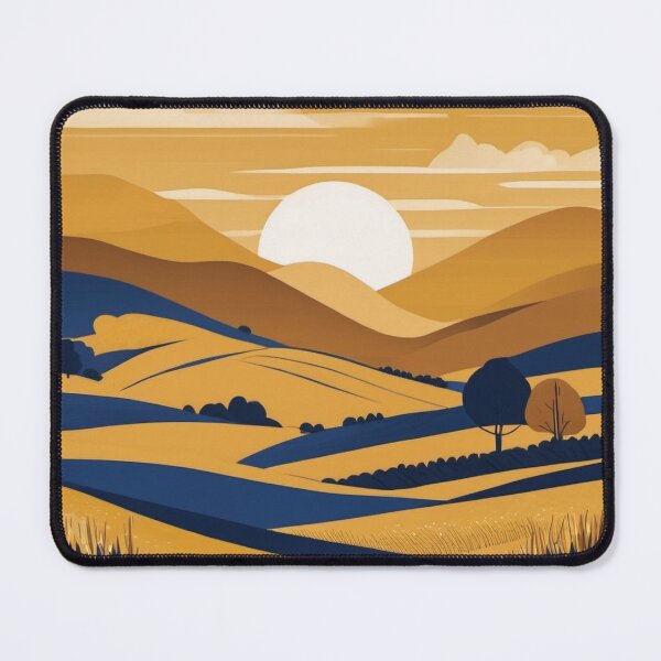 Item preview, Rolling Hills and a Big Sun - Boho Landscape Illustration designed and sold by Hidamari's SHOP.