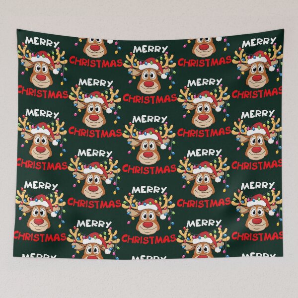Item preview, Merry Christmas Red Reindeer Face designed and sold by juanafree.