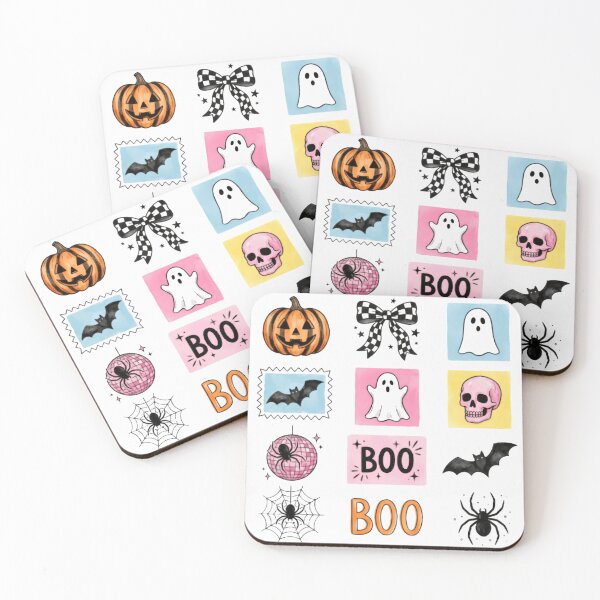 Item preview, Halloween Icons Watercolor Pumpkin Ghost Bat Boo Black Cat Funny Spooky designed and sold by Zizo-DR44.