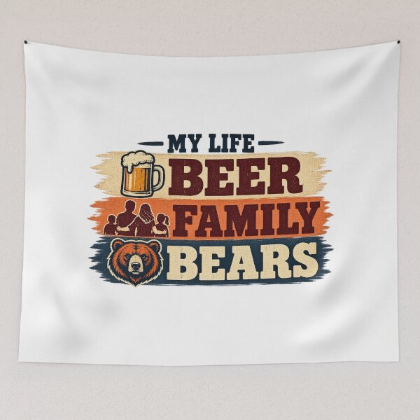 Item preview, My Life Beer Family Bears Vintage Chicago Football Fan Graphic designed and sold by dartoffofo⭐⭐⭐⭐⭐.