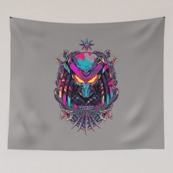 Item preview, Neon Predator Mask Synthwave Sci-Fi Alien Hunter-14 designed and sold by LeonardTHinton.