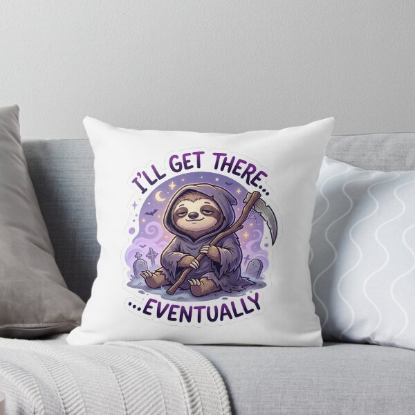 Item preview, I'll Get There Eventually Sitting Sloth Grim Reaper designed and sold by JunTheK.