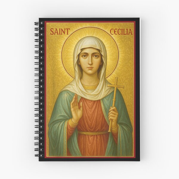 Item preview, St Cecilia Patron Saint of Musicians Harp Catholic designed and sold by geronkagogo.