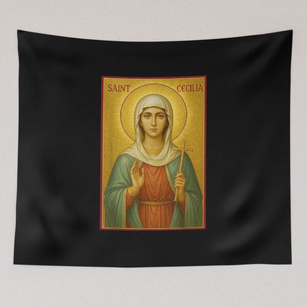 Item preview, St Cecilia Patron Saint of Musicians Harp Catholic designed and sold by geronkagogo.