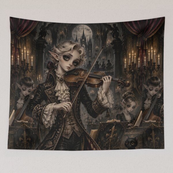 Item preview, Gothic Elf Violinist in Dark Castle designed and sold by sigmaartstudio.