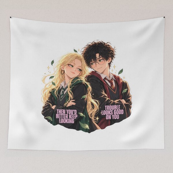 Item preview, Trouble Looks Good On You - Carina Malfoy Sticker designed and sold by Coloor.