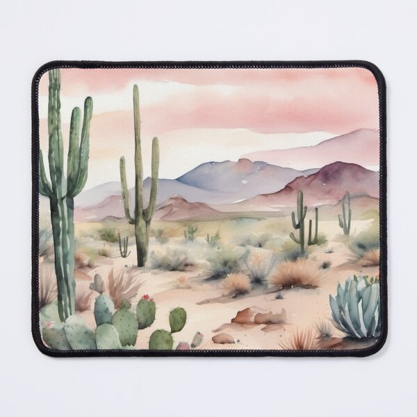 Item preview, Desert with Cacti - Soft Watercolor Landscape designed and sold by Hidamari's SHOP.