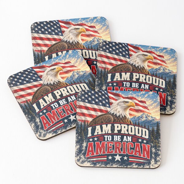 Item preview, Proud to Be an American with Patriotic Bald Eagle and USA Flag designed and sold by GoodPlaceToShop.