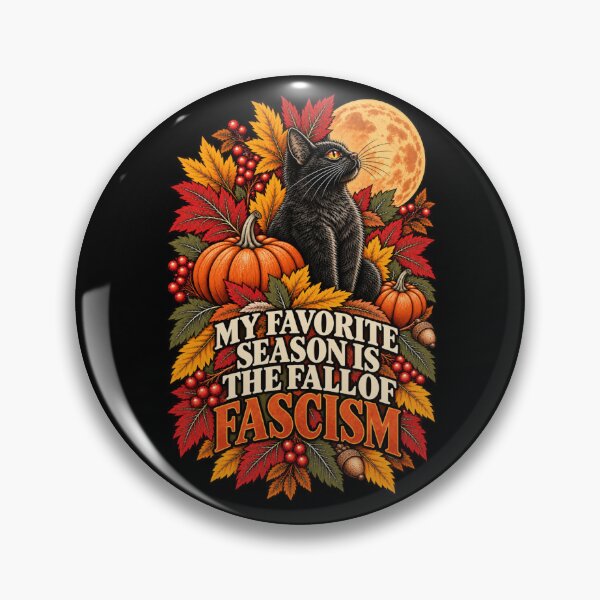 Item preview, My Favorite Season Is The Fall Of Fascism Black Cat Pumpkin Halloween designed and sold by GibasVisuals.