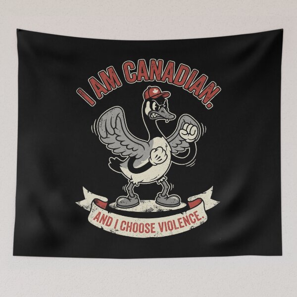 Item preview, I Am Canadian And I Choose Violence – Cobra Chicken Funny Canadian Goose Vintage Mascot Art designed and sold by Luminari Creations.