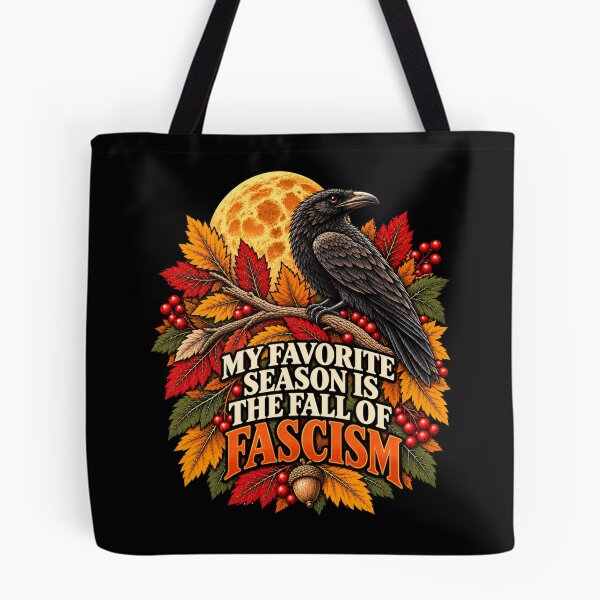 Item preview, My Favorite Season Is The Fall Of Fascism Gothic Raven Full Moon Autumn designed and sold by GibasVisuals.
