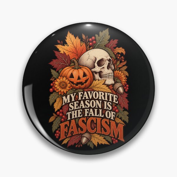Item preview, My Favorite Season Is The Fall Of Fascism Skull Pumpkin Vintage Halloween designed and sold by GibasVisuals.