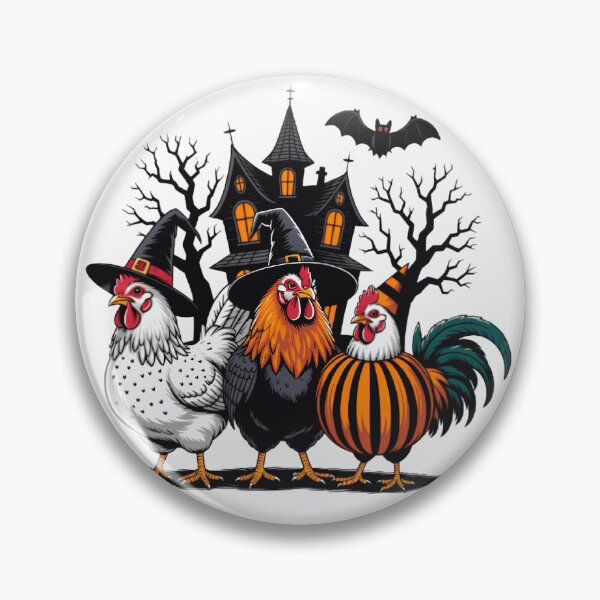 Item preview, Halloween Chickens Witch Hats Haunted House Funny Farm Chicken designed and sold by Zizo-DR44.