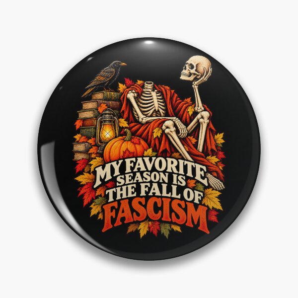 Item preview, My Favorite Season Is The Fall Of Fascism Skeleton Raven Gothic Autumn designed and sold by GibasVisuals.