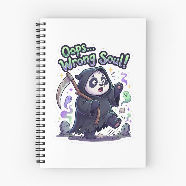 Item preview, Oops Wrong Soul Funny Clumsy Panda Grim Reaper Halloween designed and sold by JunTheK.
