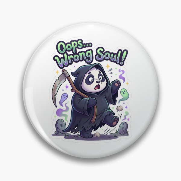 Item preview, Oops Wrong Soul Funny Clumsy Panda Grim Reaper Halloween designed and sold by JunTheK.