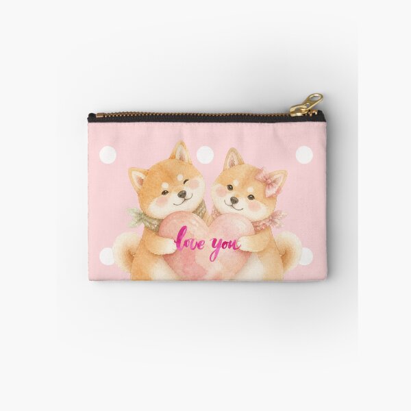 Item preview, Cute couple boyfriend and girlfriend Shiba Inu Love You | Pink Polka Dot  designed and sold by QuicksandCase.