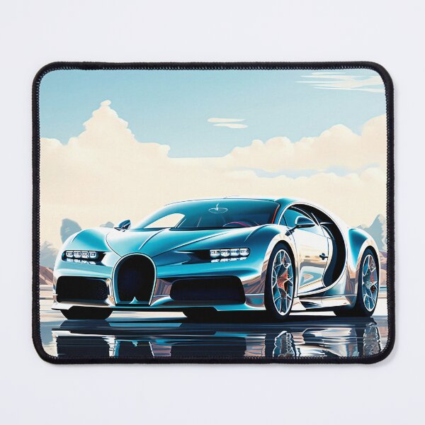 Item preview, Blue Hypercar with Mirror Reflection in Alpine Landscape designed and sold by RevUpDesign.