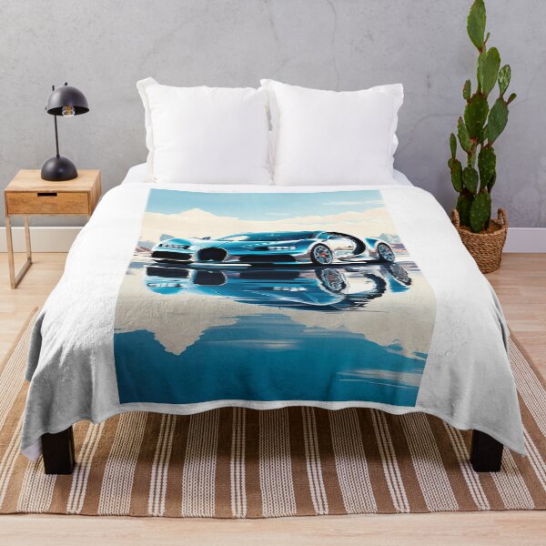 Item preview, Blue Hypercar with Mirror Reflection in Alpine Landscape designed and sold by RevUpDesign.