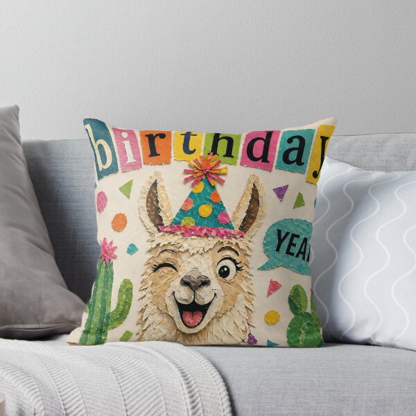 Item preview, Happy Birthday Lama Party Cactus Confetti Birthday Saying designed and sold by Mauswohn.