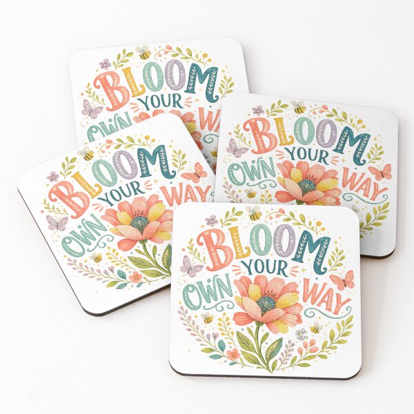 Item preview, Bloom Your Own Way Inspirational Floral Quote Colorful Wildflower Art designed and sold by inkoutninja.
